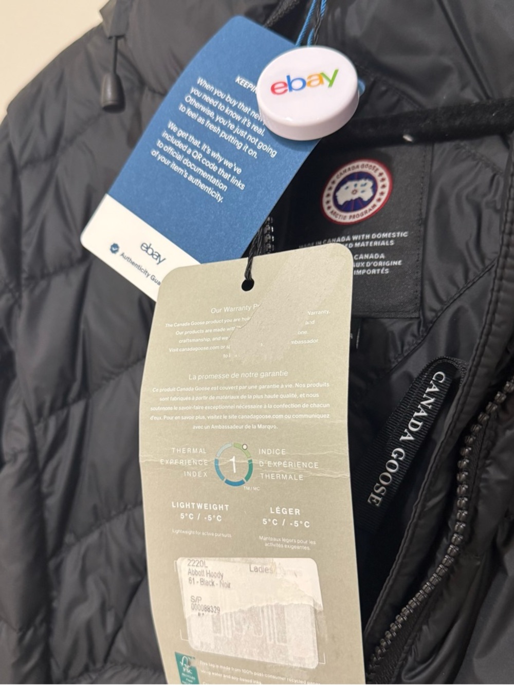 Canada Goose Women's Abbott Hoody Jacket Black Small - Picture 6 of 8